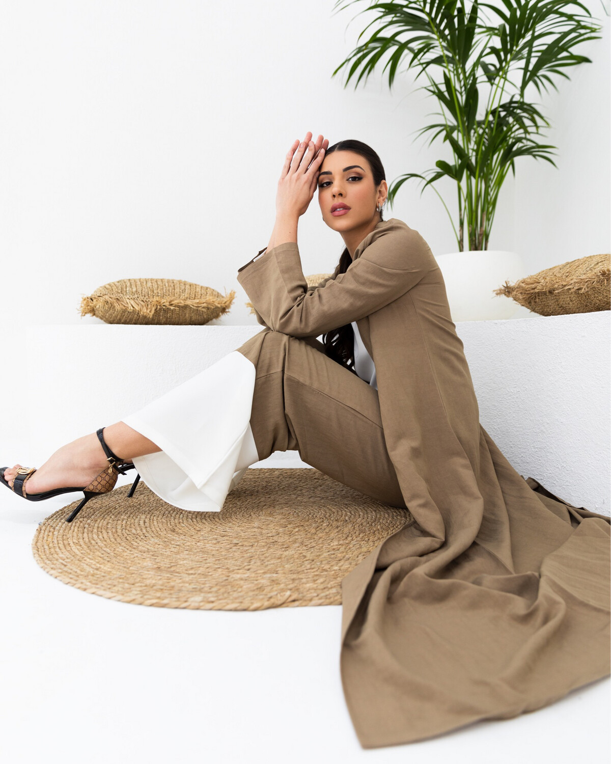 Brown Linen Abaya