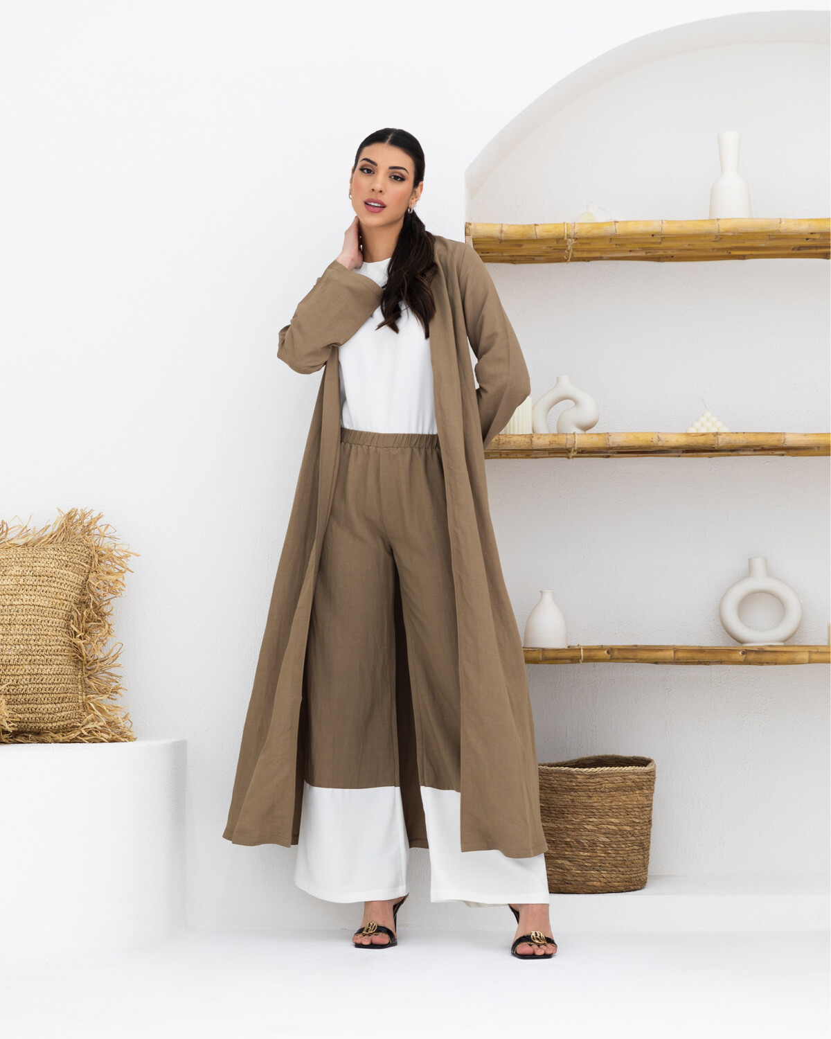 Brown Linen Abaya