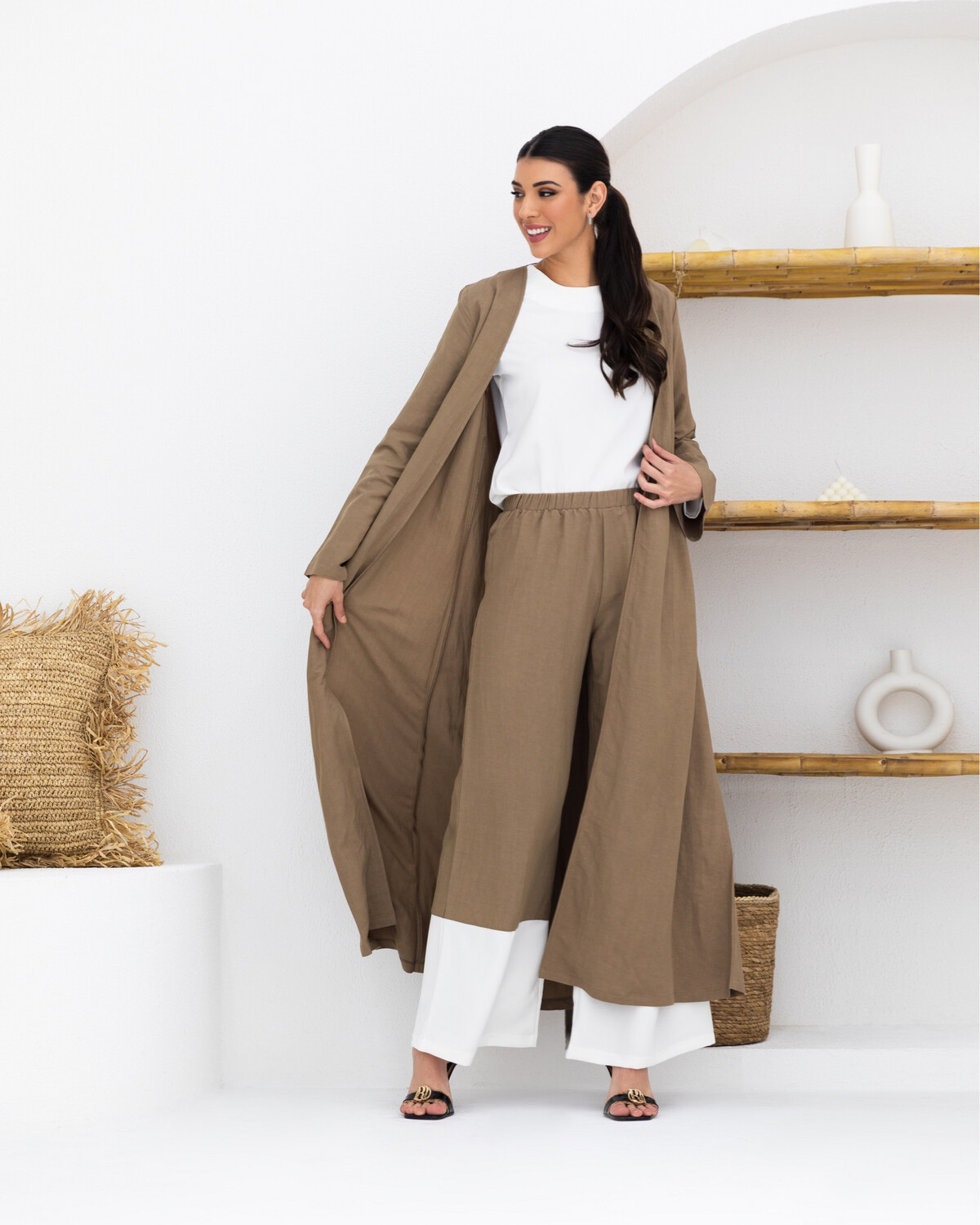 Brown Linen Abaya