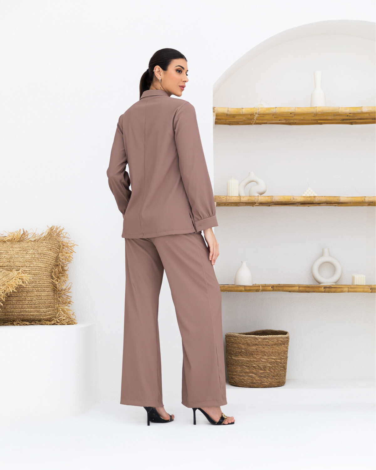 Brown Plisse Set