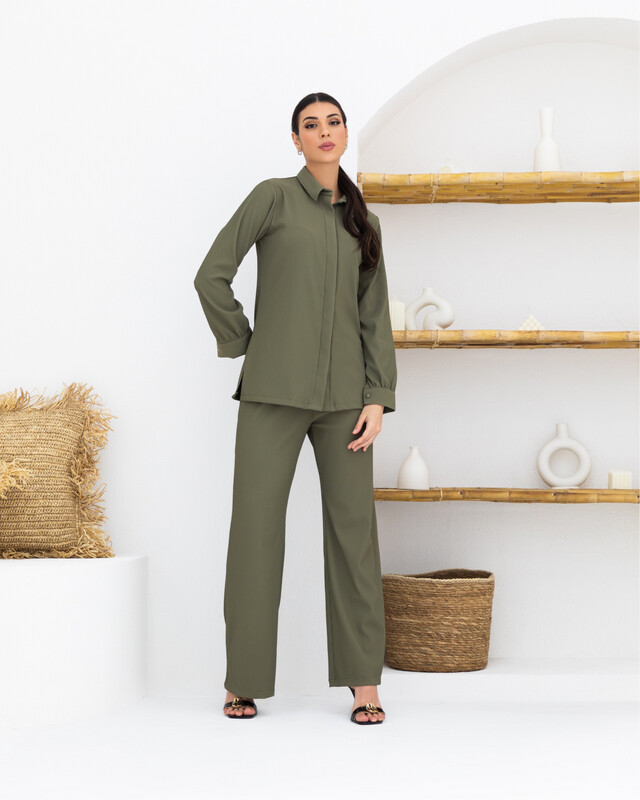 GREEN Plisse Set