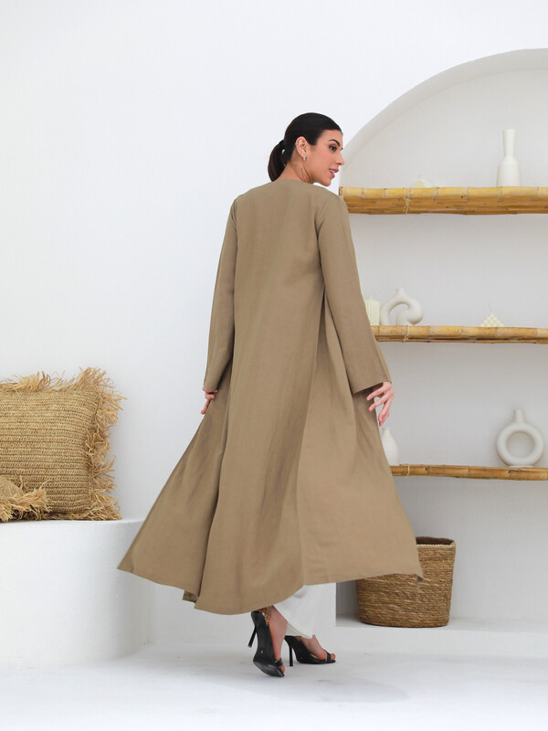 Brown Linen Abaya