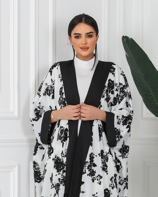 Allover Printed Crepe Abaya