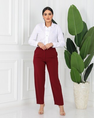 Maroon Straight Trouser