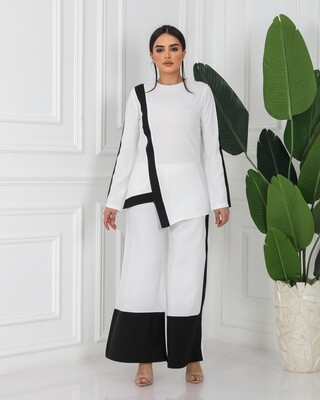 Chic Elegance; The Korean Barbie set of Blouse &amp; wide Trouser