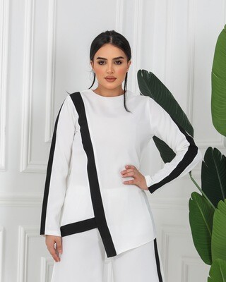 Chic Elegance; The Korean Barbie set of Blouse &amp; wide Trouser