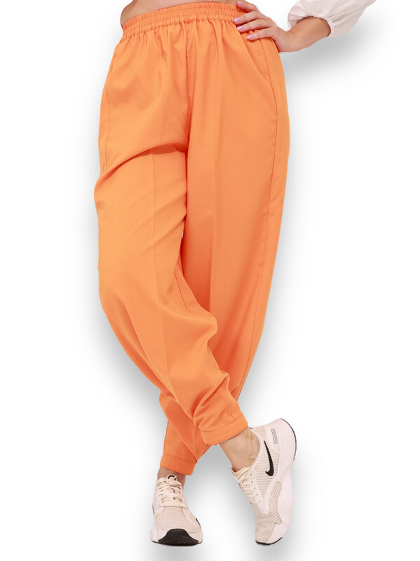 Adjustable Bottom Casual Orange Trouser