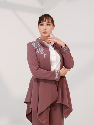 Light Purple Embroidered Blazer, Chest &amp; Cuff Embroidery