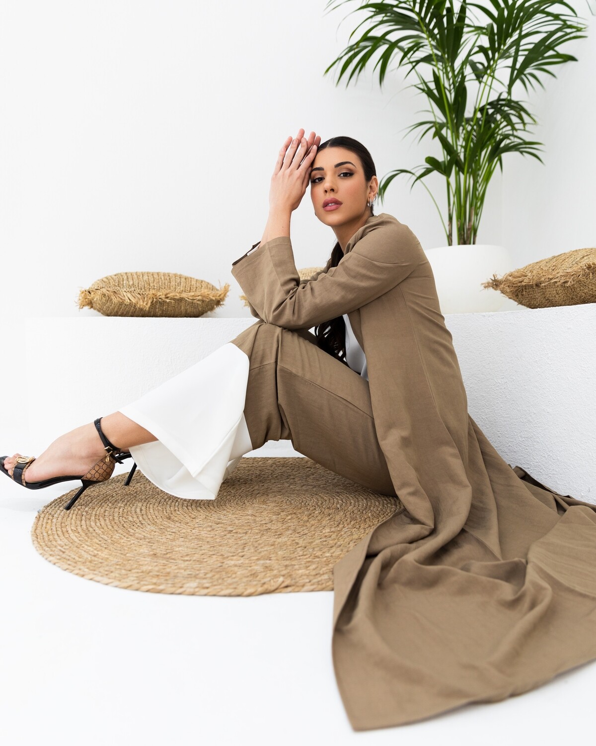 Brown Linen Abaya