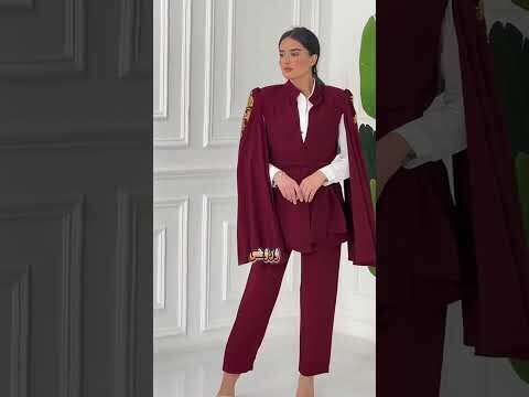 Maroon Blazer, Embroidered Sleeves with Belt