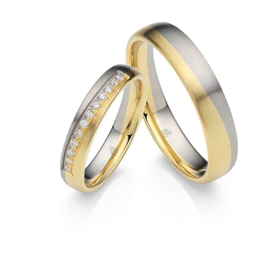 Trauringe  Platin in 585 Gelbgold von Rauschmayer 73-500000-40