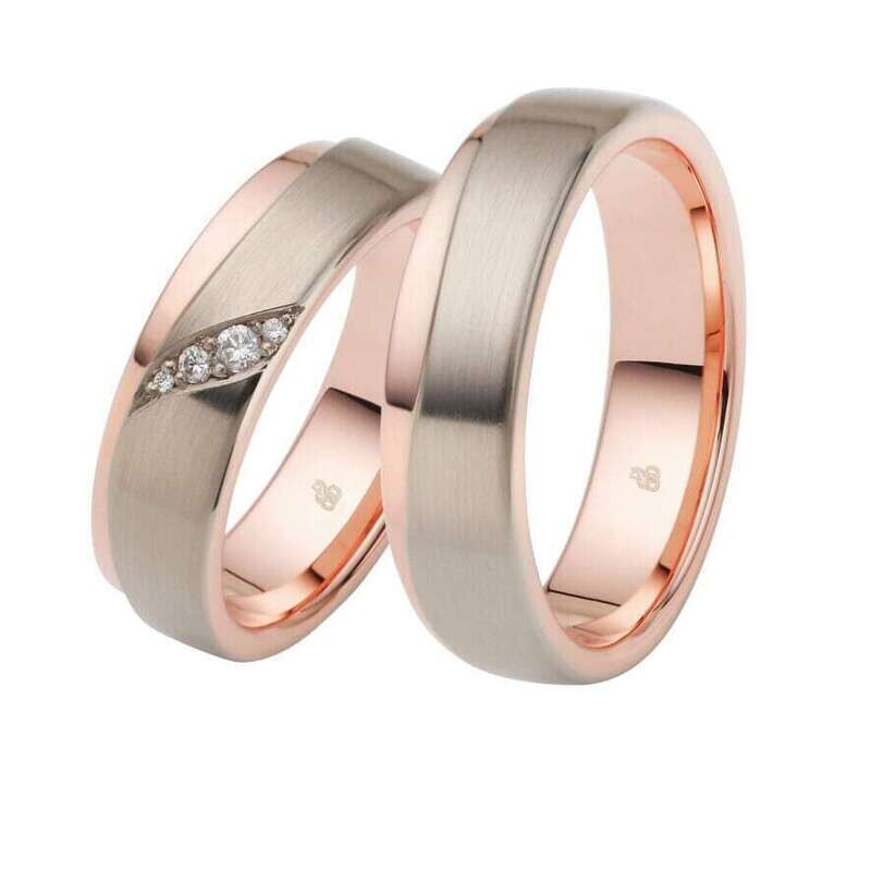Trauringe 375 W.Gold & Rosegold von Rauschmayer 11-51027/10-51027