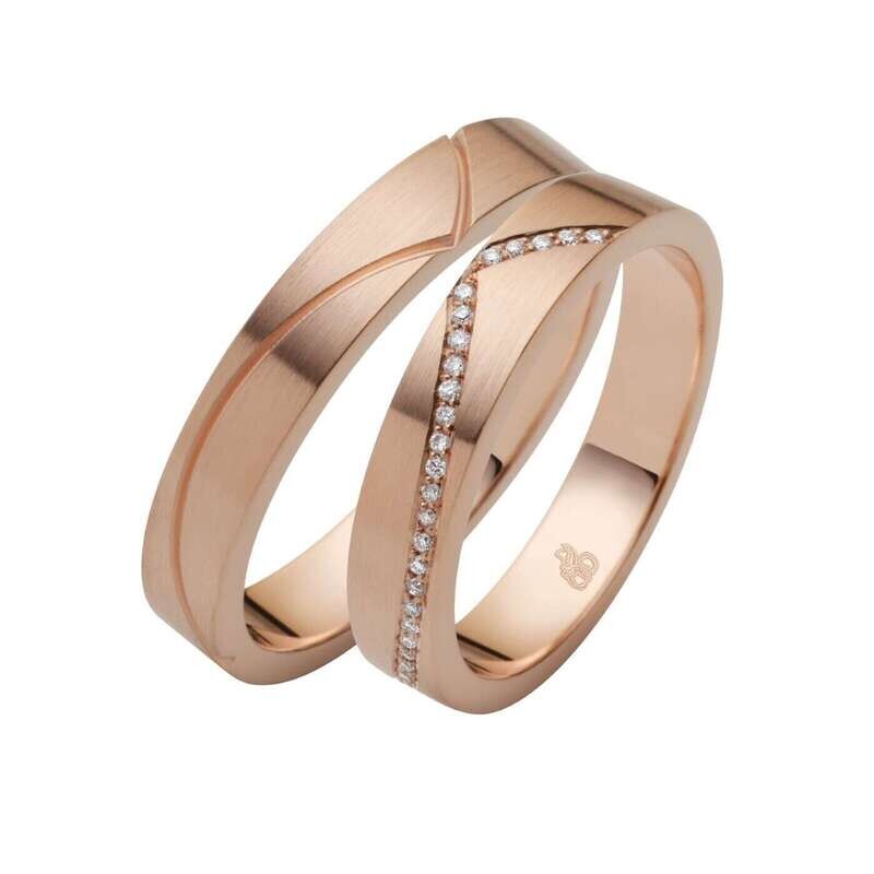 Trauringe in Rosegold 375 von  Rauschmayer 11-04900/10-04900-040