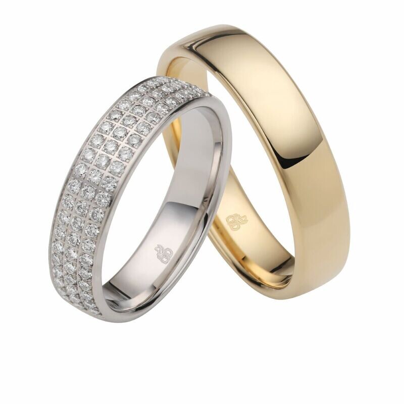 Trauringe in Gelbgold & Weißgold  375  Rauschmayer 11-05653/10-0653