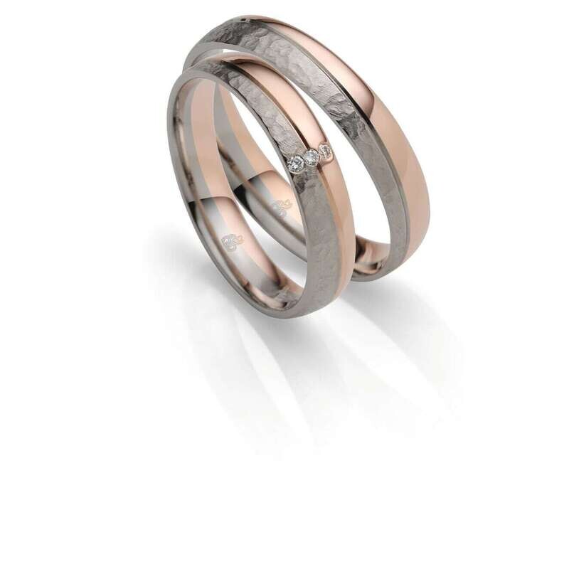 Trauringe in Palladium/Roségold 375 Rauschmayer 11-51252 /10-51252-040