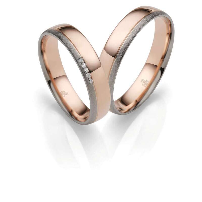 Trauringe Palladium 500/Roségold 375 Rauschmayer 11-51253/10-51253-040