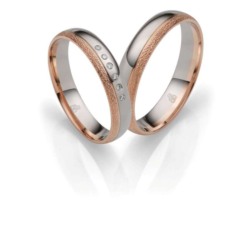 Trauringe In Palladium/Roségold 375 Rauschmayer 11-51258/10-51258-040