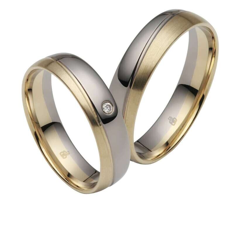 Trauringe Palladium in 500/- und Gelbgold in 375 von Rauschmayer