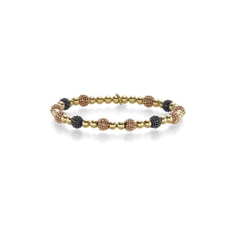 Armband Kugel elastisch 4,0 mm GG/RG/schw. Armband Kugel elastisch 4,0 mm GG/RG/schw.