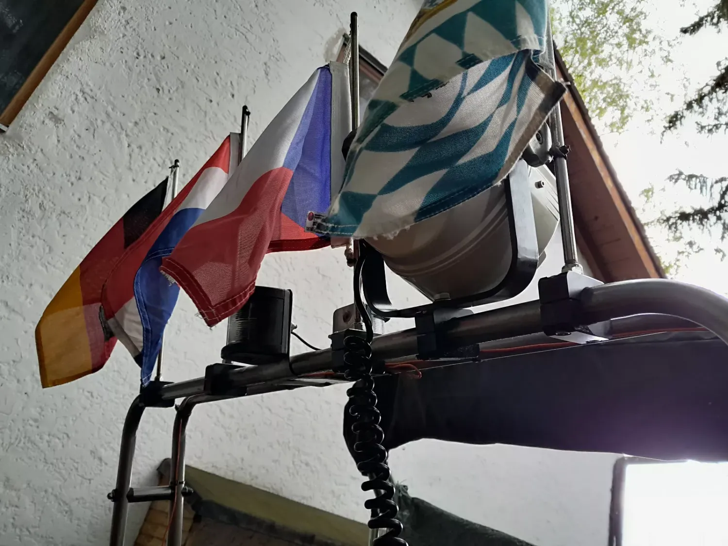 Fahnen-Mast-Halterung, D40 oder D36 inkl. Mast, 2er Set