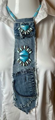 Denim Necktie 👔 Necklace