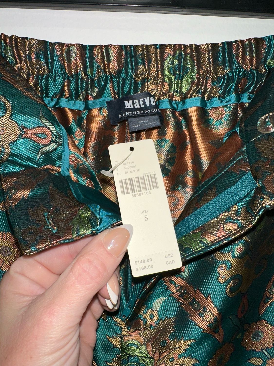 ANTHROPOLOGIE - Pantalon Jacquard Melyssa - Size Small - NWT