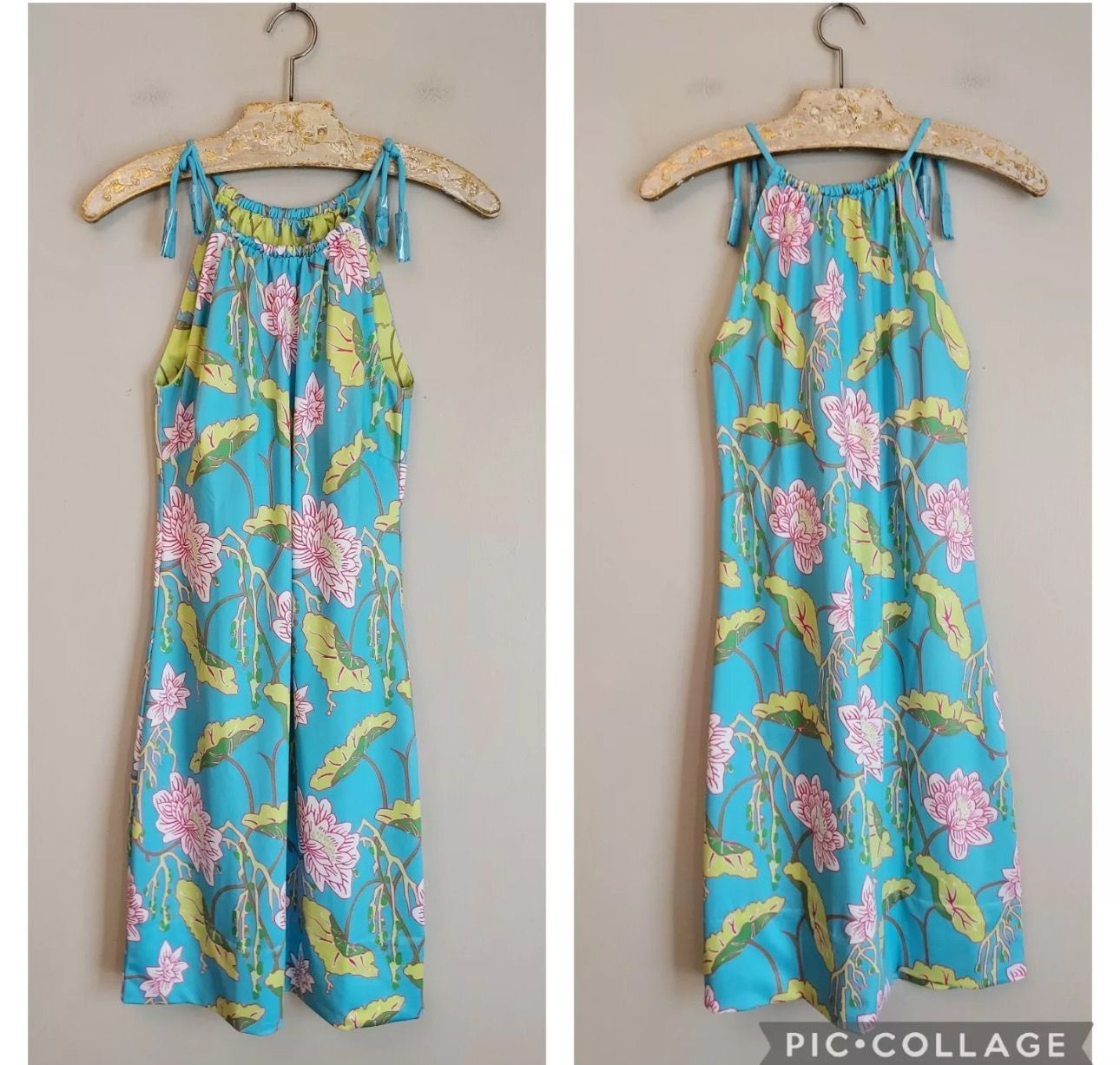 Gretchen Scott Halter Tassel Tie Dress - Size XS - Mystic Garden -NWT