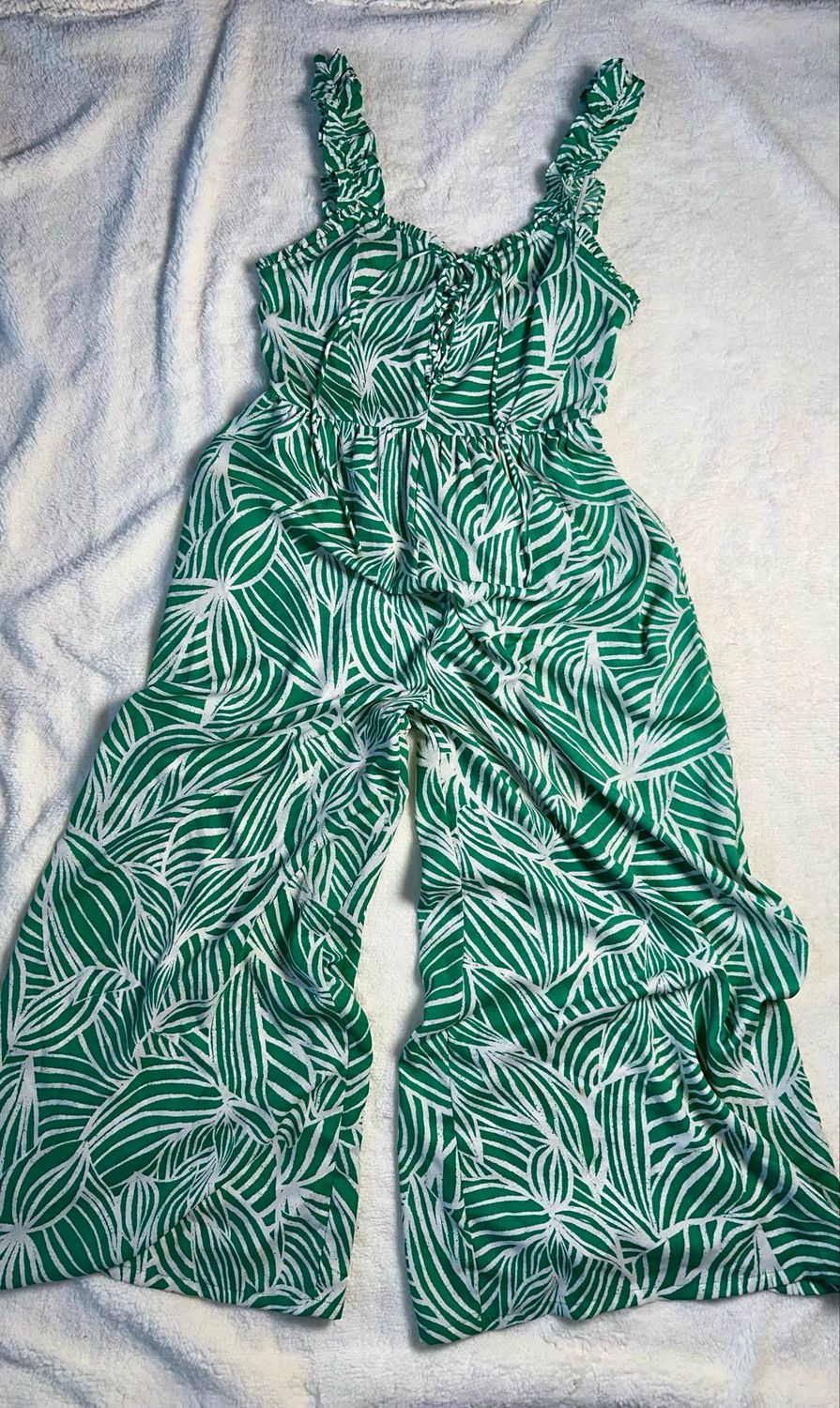 Japana Green Floral Jumpsuit - Small