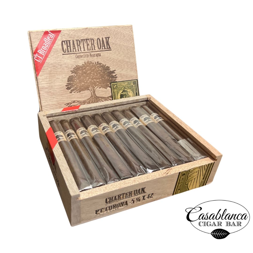 Charter Oak Broadleaf Maduro Petite Corona 5.25x42 Box (20 Count)