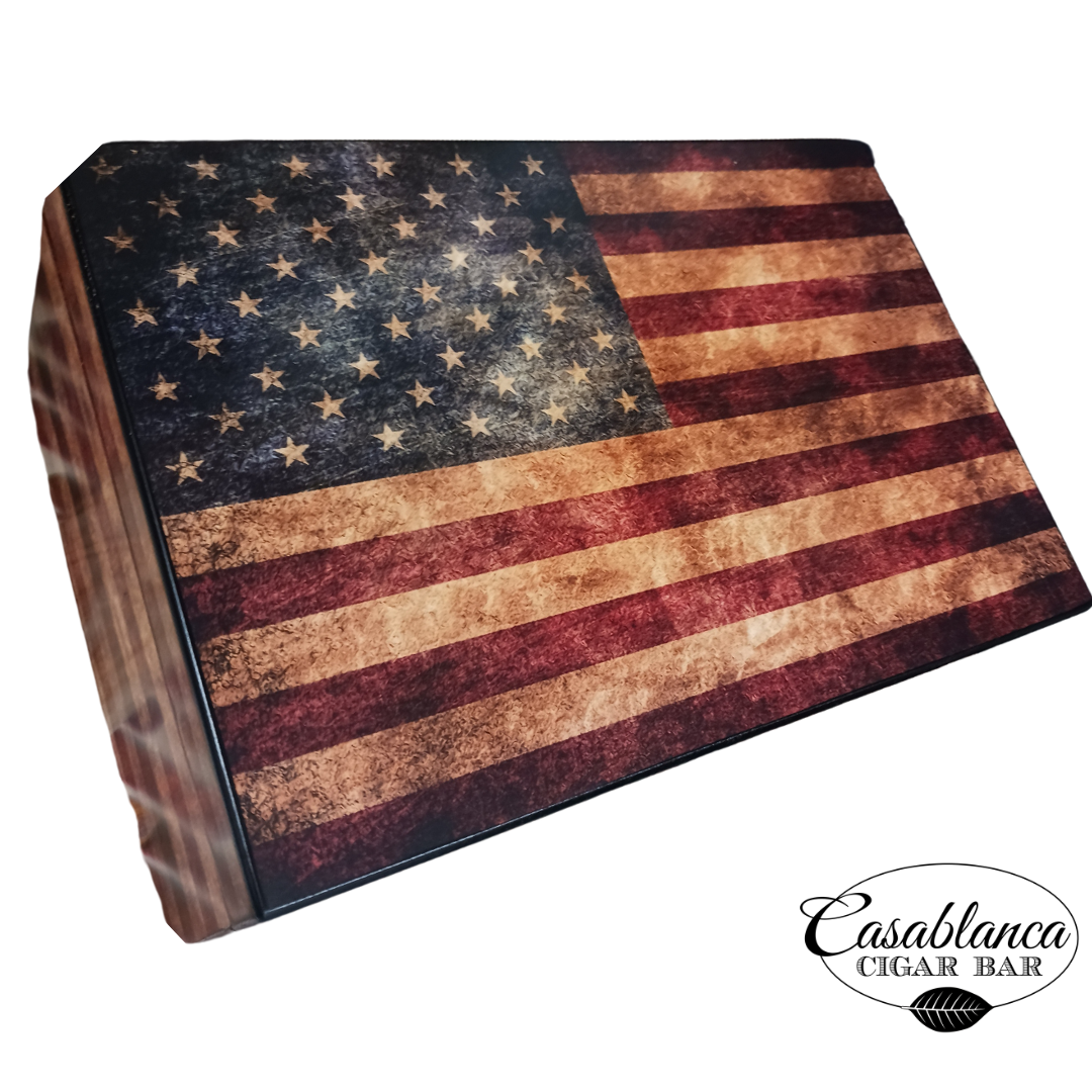 Old Glory Weathered Flag Humidor (100 Count)