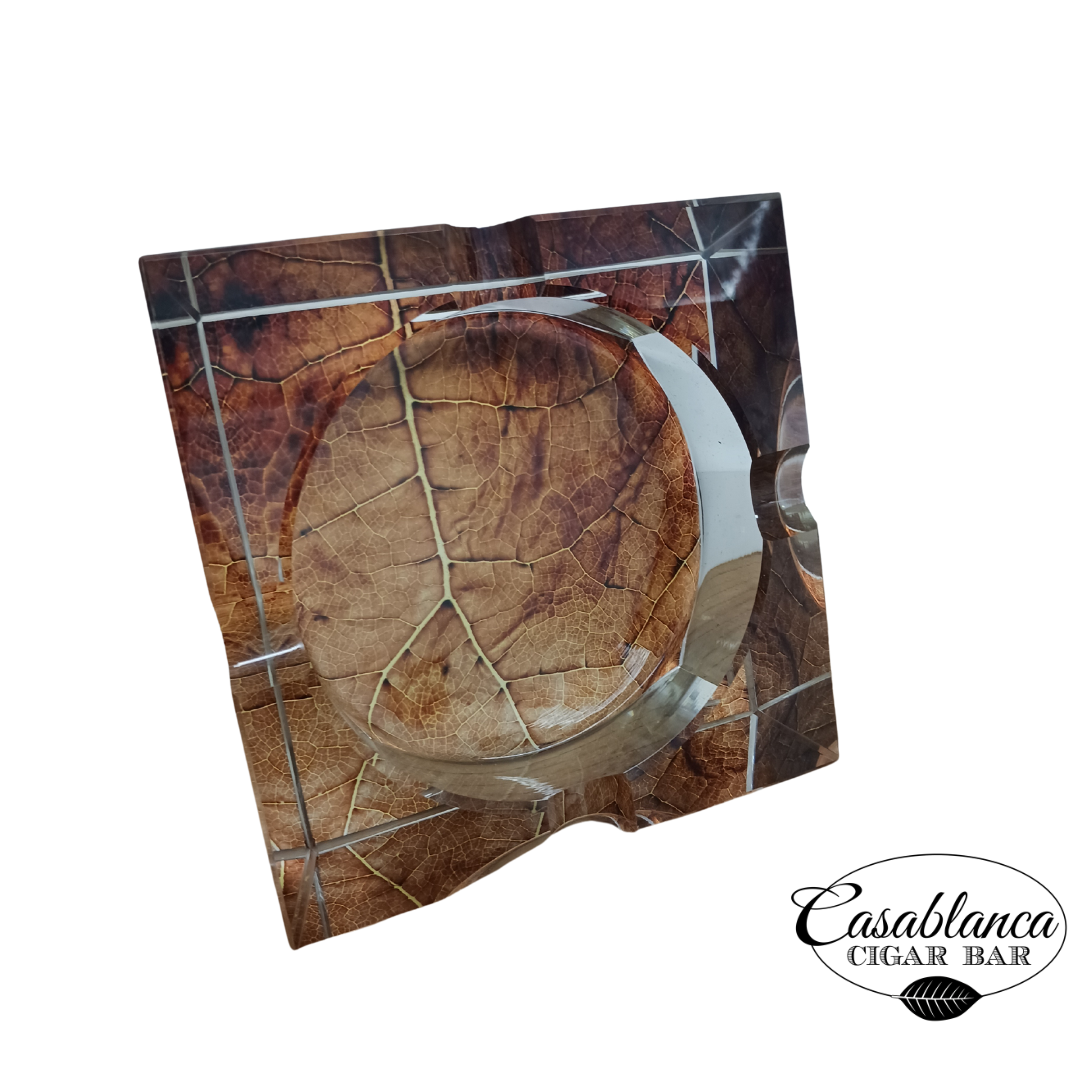 Tobacco Leaf Crystal Ashtray