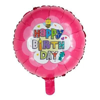 Pink Happy Birthday Bee Balloon