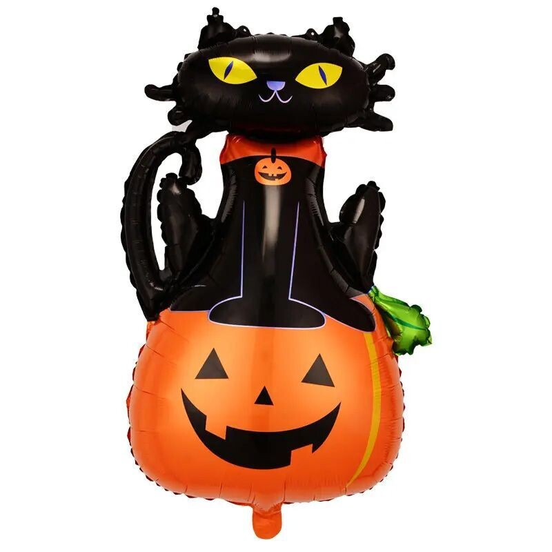 Black Cat and Pumpkin Balloon (XL)