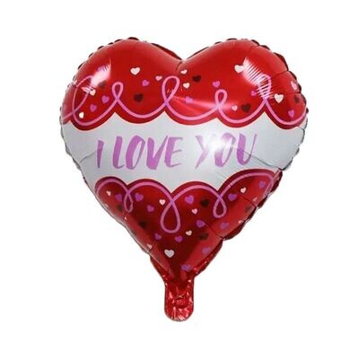Red and White I love You Balloon
