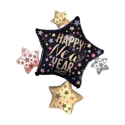 New Year 5 Stars Balloon (XL)