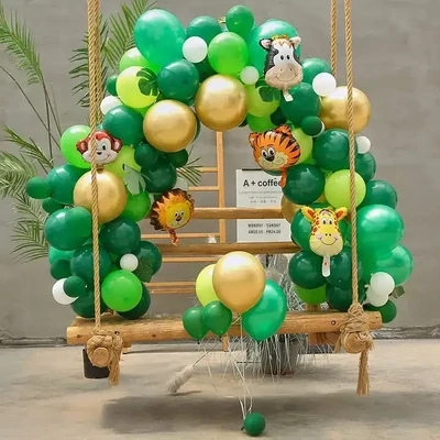 Green and Gold Ready-Made Balloon Displays