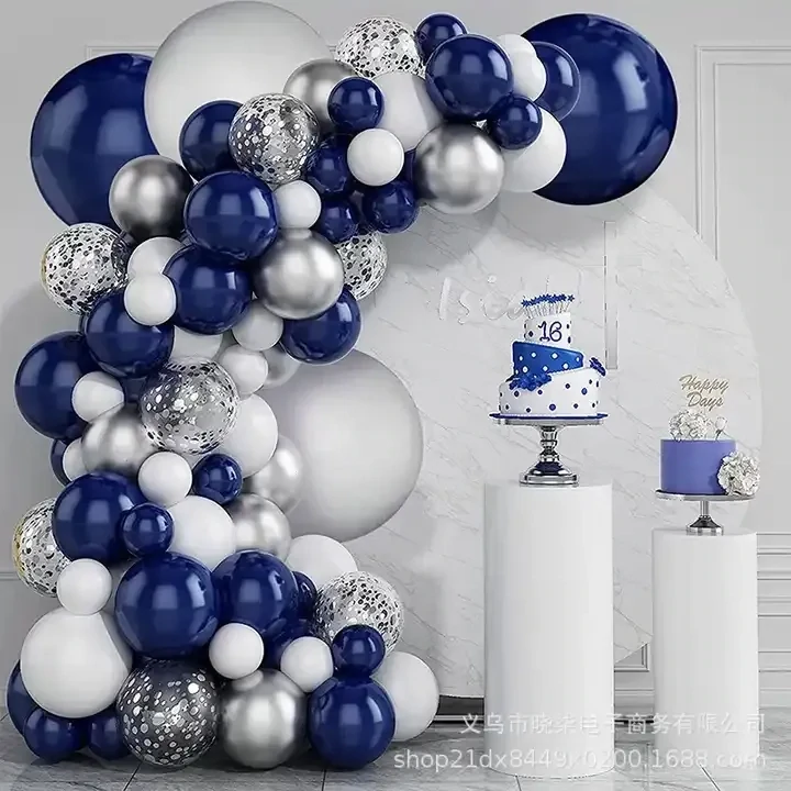 Navy and Silver Ready-Made Balloon Displays