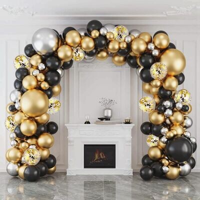 Gold or Silver + Black Ready-Made Balloon Displays
