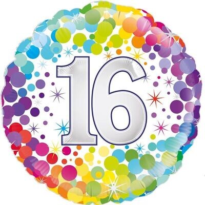 Happy 16th Birthday Confetti Balloon