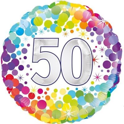 Happy 50th Birthday Confetti Balloon