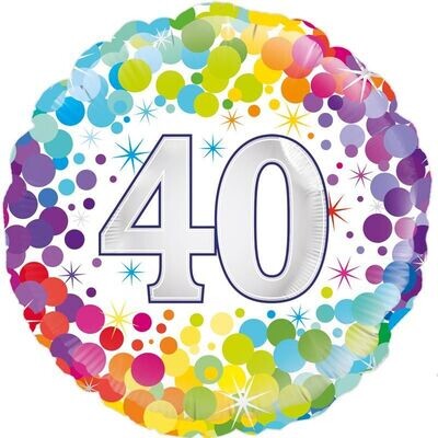 Happy 40th Birthday Confetti Balloon
