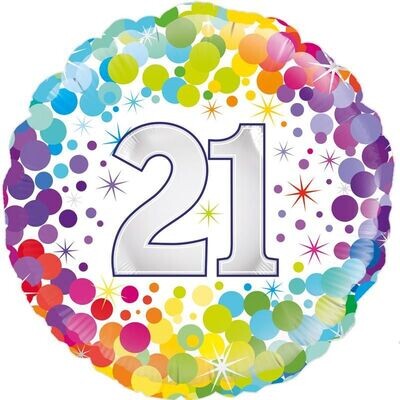 Happy 21st Birthday Confetti Balloon