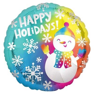 Happy Holidays Snowman Balloon