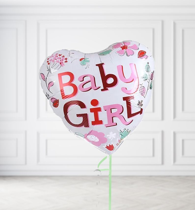 Baby Girl Heart Balloons