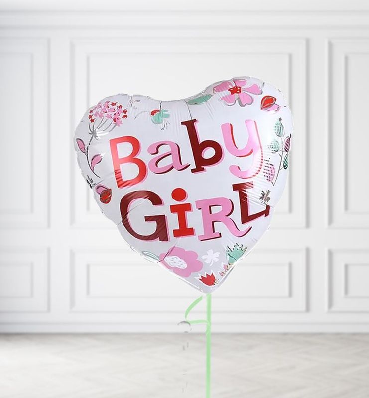 Baby Girl Heart Balloons