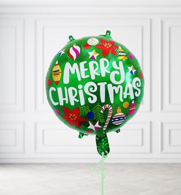 Green Merry Christmas Balloon