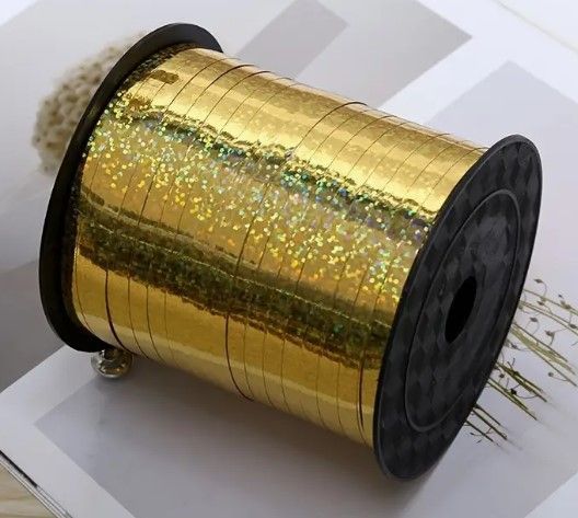 Gold Metallic Foil Balloon Ribbon