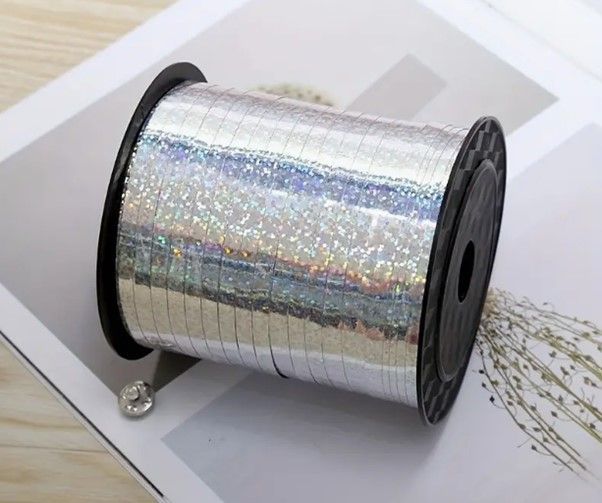 Silver Metallic Foil Balloon Ribbon