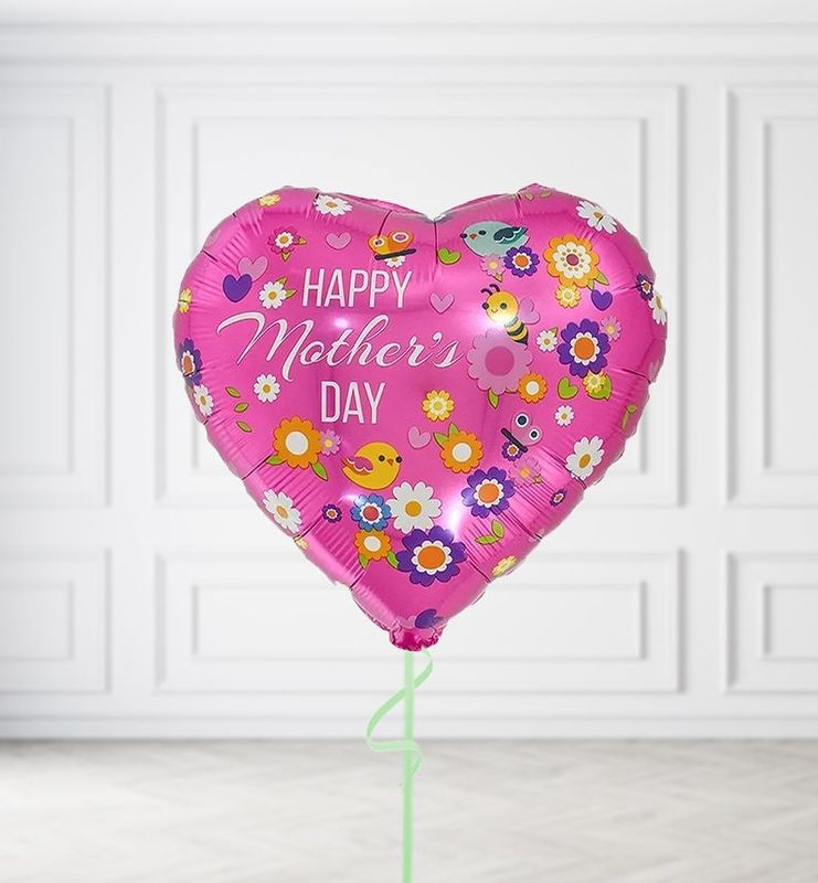 Birds and Flowers Heart Balloons
