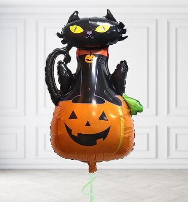 Black Cat and Pumpkin Balloons